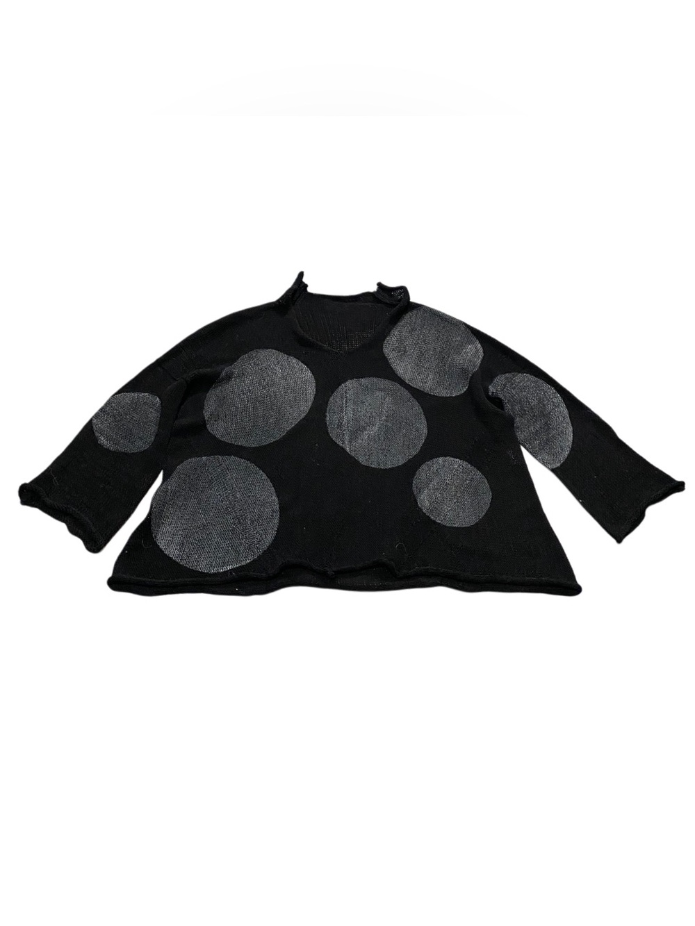 SKIFO womens polka dot knit sweater lagenlook artsy approx large